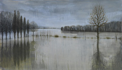 Flussmündung, 2004, Öl auf Leinwand, 115 x 200 cm