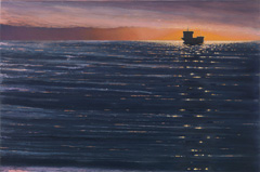 Tanker, 2004, Öl auf Leinwand, 120 x 180 cm