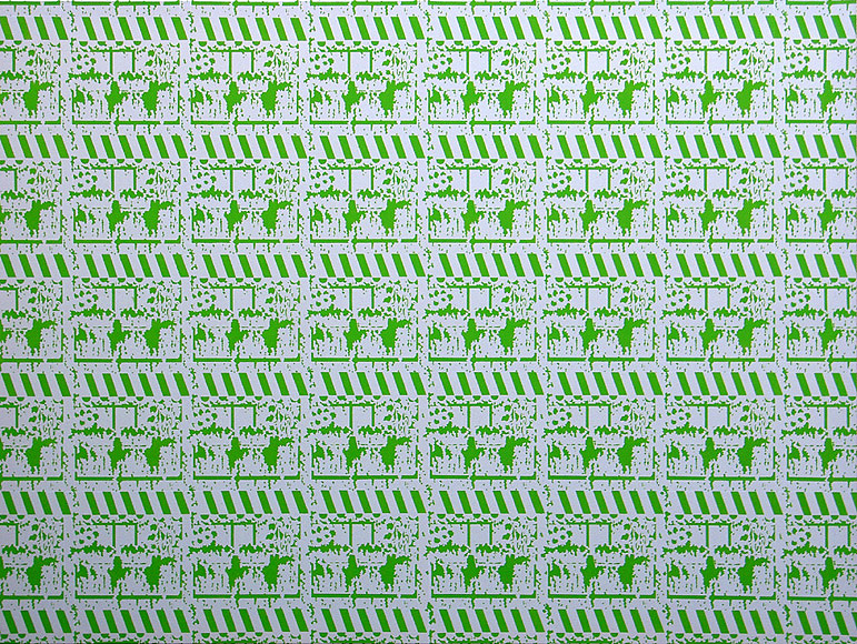 Helianthus und Cucumis 4, grün, 1994, Öl auf Leinwand, 150 x 200 cm