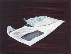 Von Socken und Seifen Nr. 21, 2012, Öl auf Leinwand, 24 x 32 cm